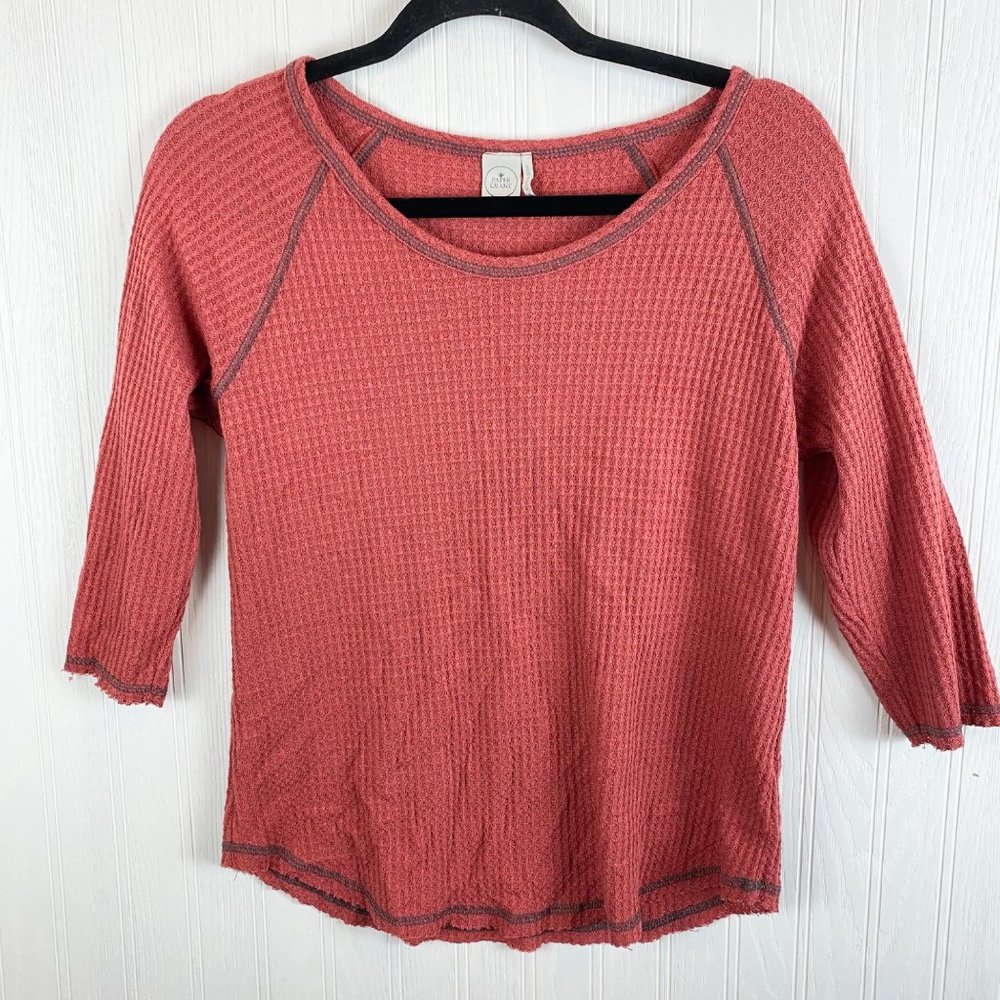 Paper Crane Waffle 3/4 sleeve shirt ‎ red size M